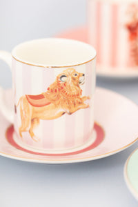 Set 2 tazzine espresso con piattino Yvonne Ellen lion/elephant