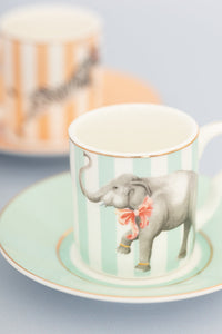 Set 2 tazzine espresso con piattino Yvonne Ellen lion/elephant