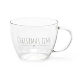 Set da 2 tazze in vetro borosilicato con scritta Christmas Time My Home Christmas Edition NUVOLE DI STOFFA