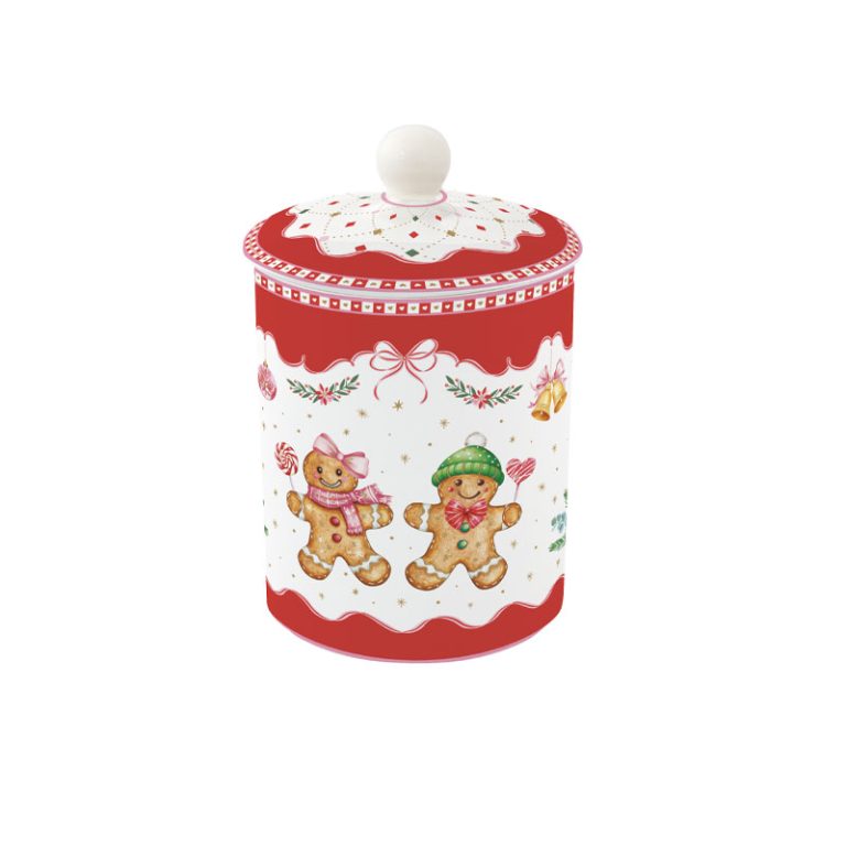 Barattolo in porcellana in colour box Ø 11,5 x 18 cm SWEET CHRISTMAS