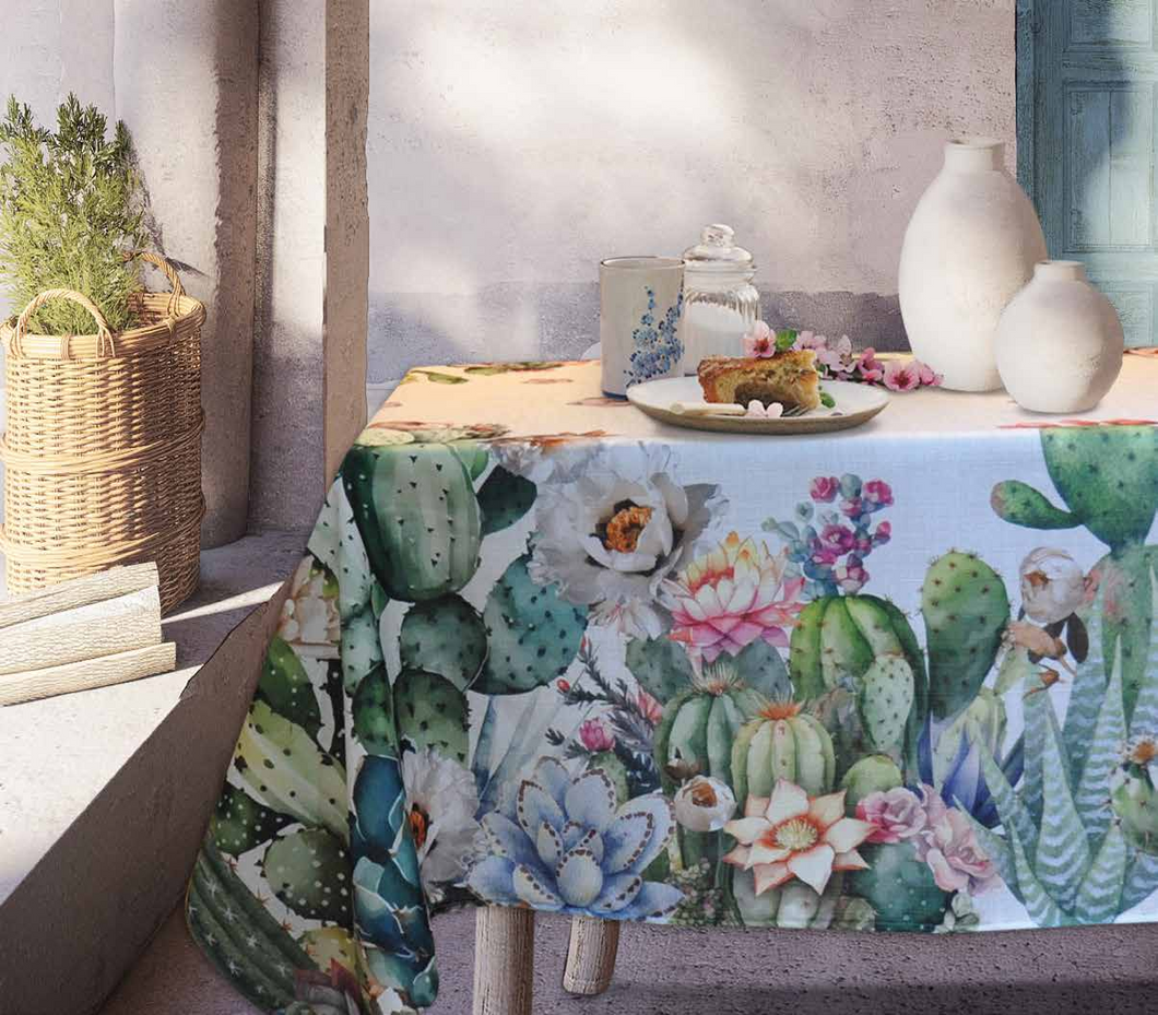 Tovaglia antimacchia California Verde 8 posti 150x220