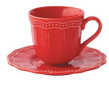Carica l'immagine nel visualizzatore di Gallery, Set 6 tazzine caffè con piattino in porcellana Elite Rosso
