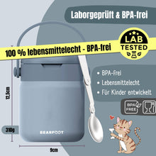 Carica l'immagine nel visualizzatore di Gallery, Contenitore termico per bambini in acciaio inox - blu
