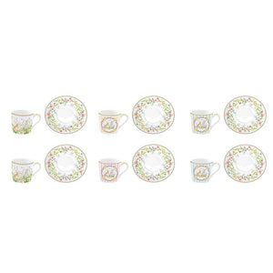 Set 6 tazzine caffè con piattino in porcellana Happy Easter Easy Life