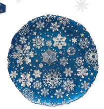 Carica l&#39;immagine nel visualizzatore di Gallery, Piatto natalizio in vetro blu GLASS PLATE
