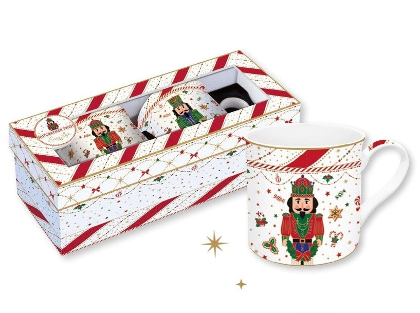Set 2 tazze in porcellana in confezione regalo  Nutcracker Twist