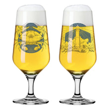 Carica l&#39;immagine nel visualizzatore di Gallery, Set 2 calici pils faro/granchio #4 RITZENHOFF

