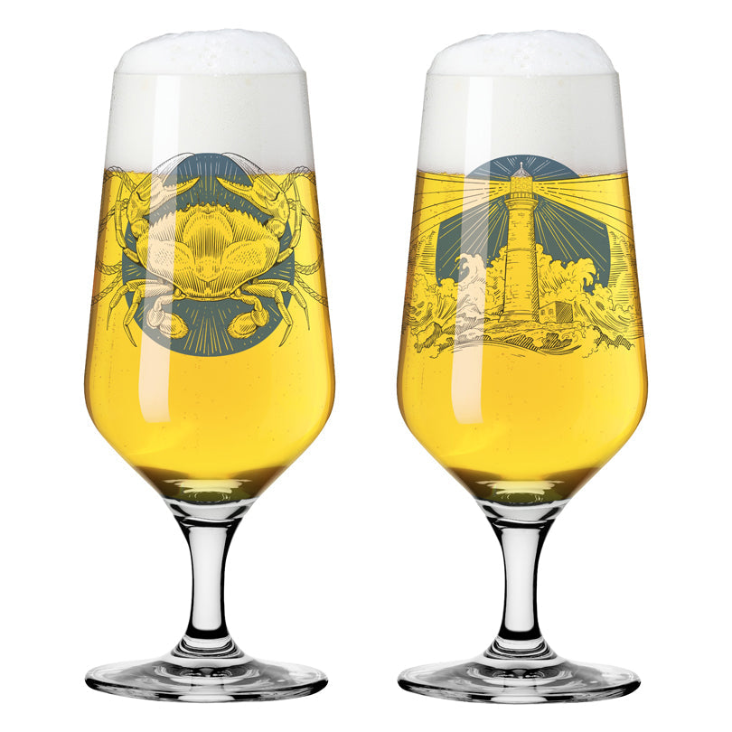 Set 2 calici pils faro/granchio #4 RITZENHOFF