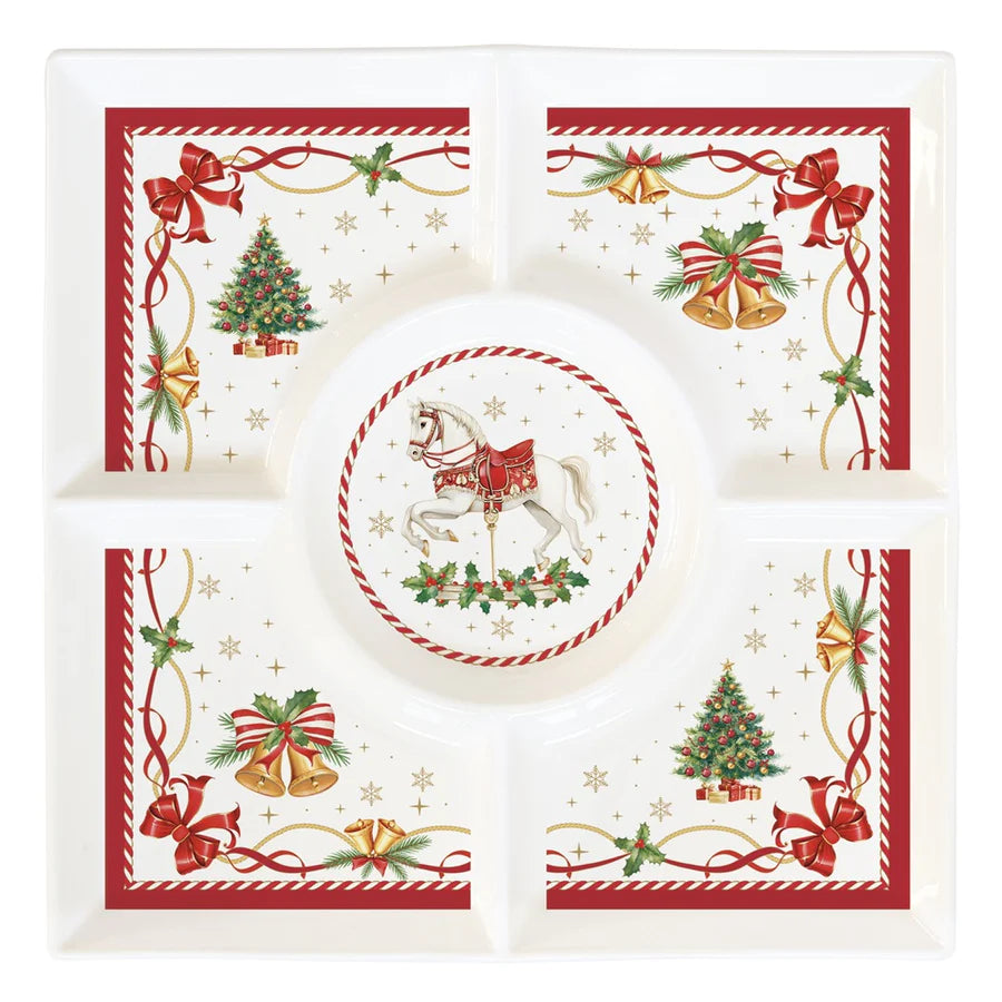 Piatto aperitivo in porcellana Christmas Tale