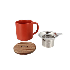 Mug tazza con infusore e tappo in legno OGO LIVING Juliet Paprika