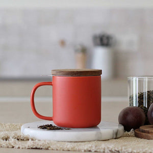 Mug tazza con infusore e tappo in legno OGO LIVING Juliet Paprika