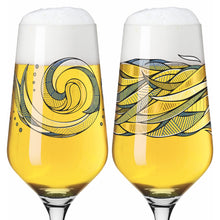 Carica l&#39;immagine nel visualizzatore di Gallery, Set 2 calici pils onde e acqua #2 RITZENHOFF
