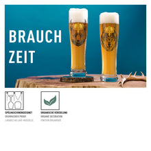 Carica l&#39;immagine nel visualizzatore di Gallery, Set 2 bicchieri da birra BRAUCHZEIT Orso e Lupo #15 e #16
