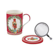 Carica l'immagine nel visualizzatore di Gallery, Tazza in porcellana con infusore Christmas Teddy
