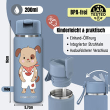 Carica l'immagine nel visualizzatore di Gallery, TINY Borraccia termica per bambini in acciaio inox - cane blu
