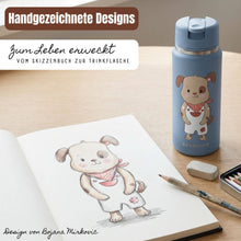 Carica l'immagine nel visualizzatore di Gallery, TINY Borraccia termica per bambini in acciaio inox - cane blu
