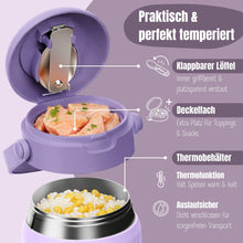Carica l'immagine nel visualizzatore di Gallery, Contenitore termico per bambini in acciaio inox - unicorno lilla
