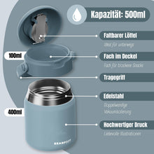 Carica l'immagine nel visualizzatore di Gallery, Contenitore termico per bambini in acciaio inox - blu
