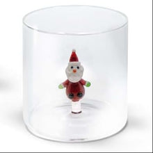 Carica l&#39;immagine nel visualizzatore di Gallery, Bicchiere in vetro con soggetto interno Babbo Natale 2
