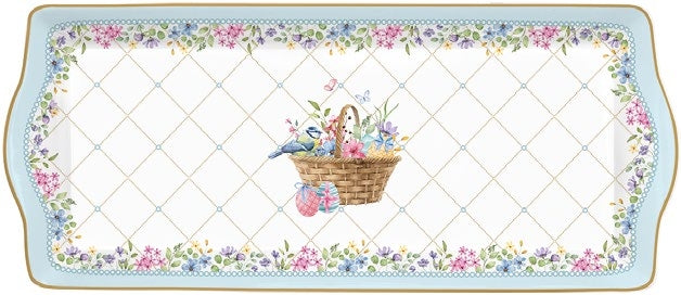 Vassoio in porcellana 35x15 Spring Bloom Easy Life