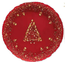 Carica l&#39;immagine nel visualizzatore di Gallery, Piatto natalizio in vetro rosso GLASS PLATE
