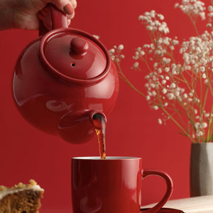 Teiera in porcellana 1100ml 6 Cup Teapot Red