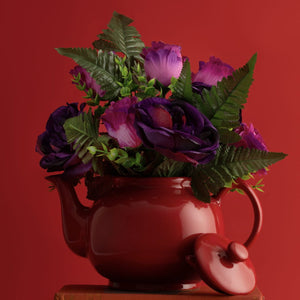 Teiera in porcellana 1100ml 6 Cup Teapot Red