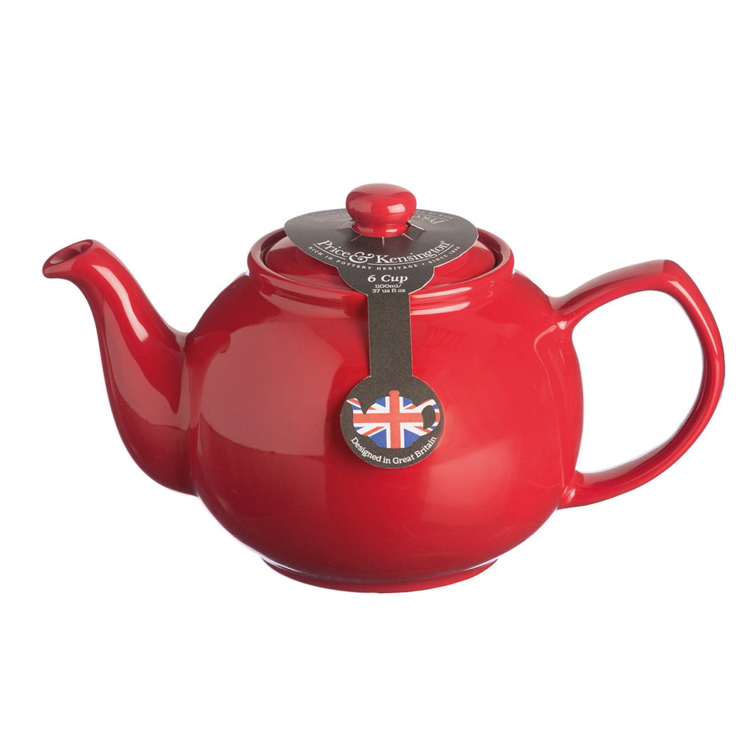 Teiera in porcellana 1100ml 6 Cup Teapot Red