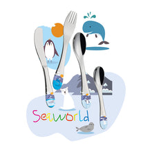 Carica l&#39;immagine nel visualizzatore di Gallery, Set posate per bambini in acciaio Seaworld
