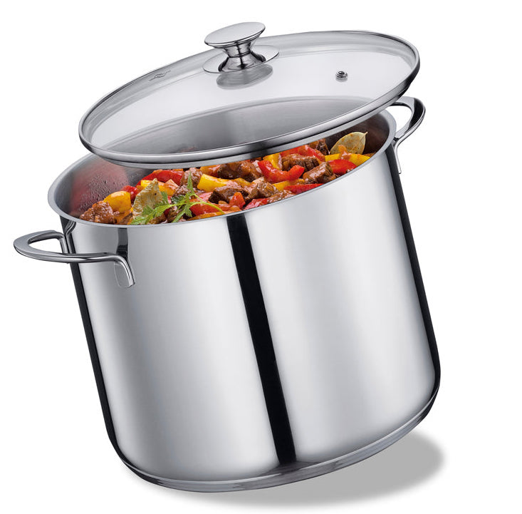 Casseruola acciaio inox con coperchio in vetro Ø28 lt.12 KÜCHENPROFI Capri
