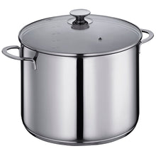Carica l&#39;immagine nel visualizzatore di Gallery, Casseruola acciaio inox con coperchio in vetro Ø28 lt.12 KÜCHENPROFI Capri
