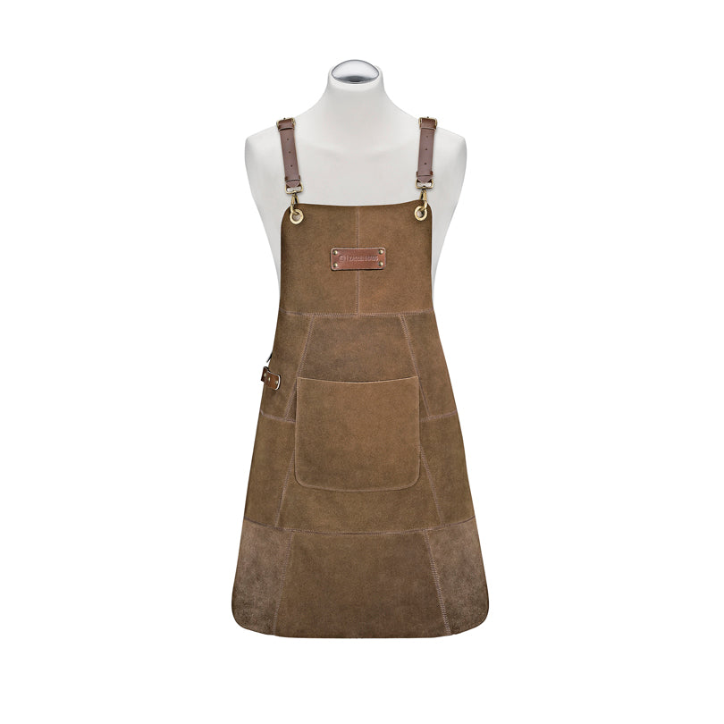Grembiule barbecue in pelle scamosciata marrone Texas