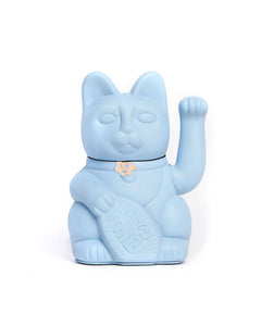 Gatto portafortuna Maneki Neko h15 Azzurro "Successo e Carriera"