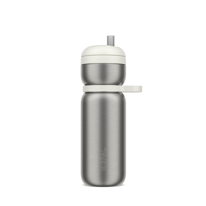 Bottiglia termica acciaio con cannuccia Active Twist 600ml bianca