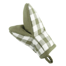 Carica l&#39;immagine nel visualizzatore di Gallery, Set 2 presine pinza Gingham verde olivo
