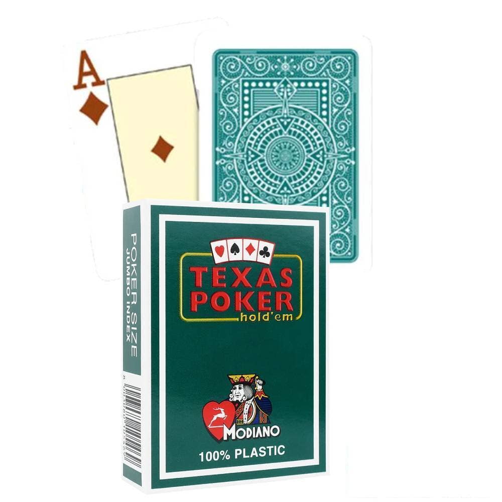 Carte da gioco Texas Poker Hold Em (verde scuro) Modiano