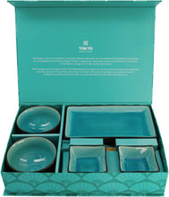 Carica l&#39;immagine nel visualizzatore di Gallery, Set sushi 8 pezzi Tokyo Design Studio Glassy Turquoise
