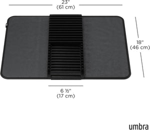 Tappetino in microfibra con scolapiatti UDry nero Umbra