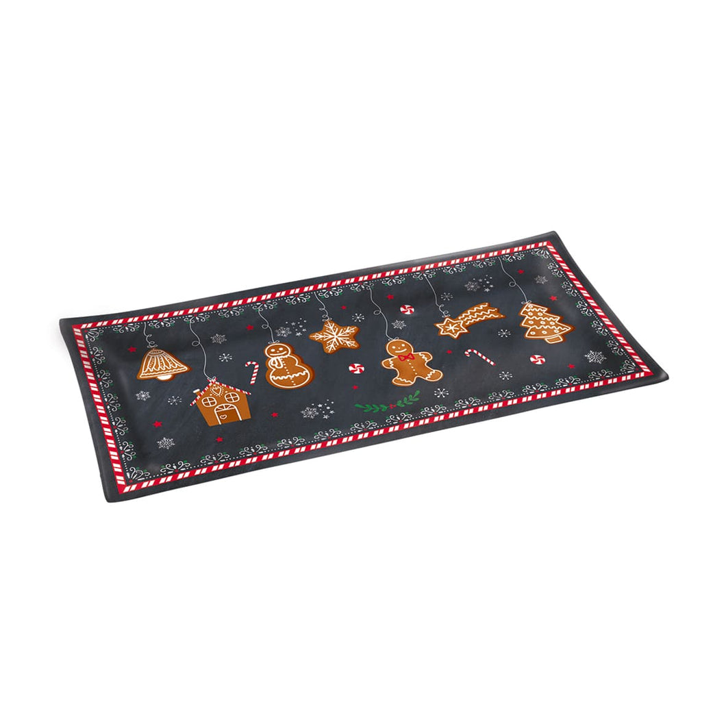Vassoio in vetro 36x17 in confezione regalo Gingerbread