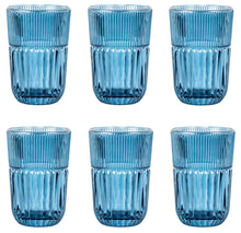 Carica l&#39;immagine nel visualizzatore di Gallery, Set 6 tumbler alti in vetro &quot;Qualcosa d&#39;Antico&quot; Blu Livellara
