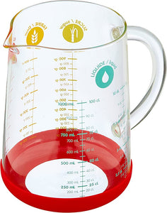 Caraffa graduata 1000ml in vetro Pebbly