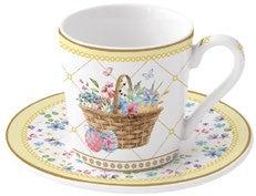 Set 6 tazzine caffè con piattino in porcellana Spring Bloom Easy Life