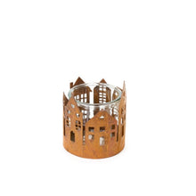 Carica l&#39;immagine nel visualizzatore di Gallery, Portacandela corten con vaso vetro 11x13
