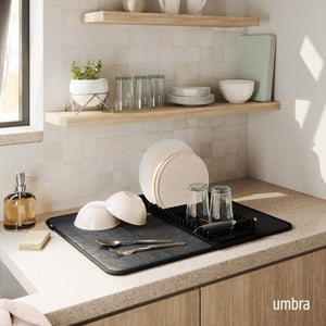 Tappetino in microfibra con scolapiatti UDry nero Umbra