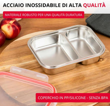 Carica l'immagine nel visualizzatore di Gallery, Lunchbox 2 scomparti contenitore acciaio microonde
