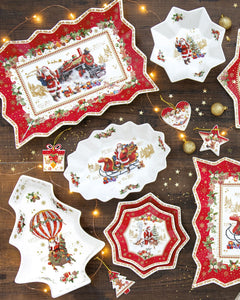 Set aperitivo trenino in porcellana collezione Christmas Memories