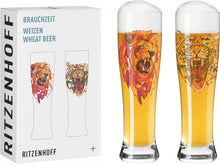 Carica l&#39;immagine nel visualizzatore di Gallery, Confezione 2 bicchieri da birra BRAUCHZEIT #21,#22 &quot;Tigre e Leone&quot; RITZENHOFF

