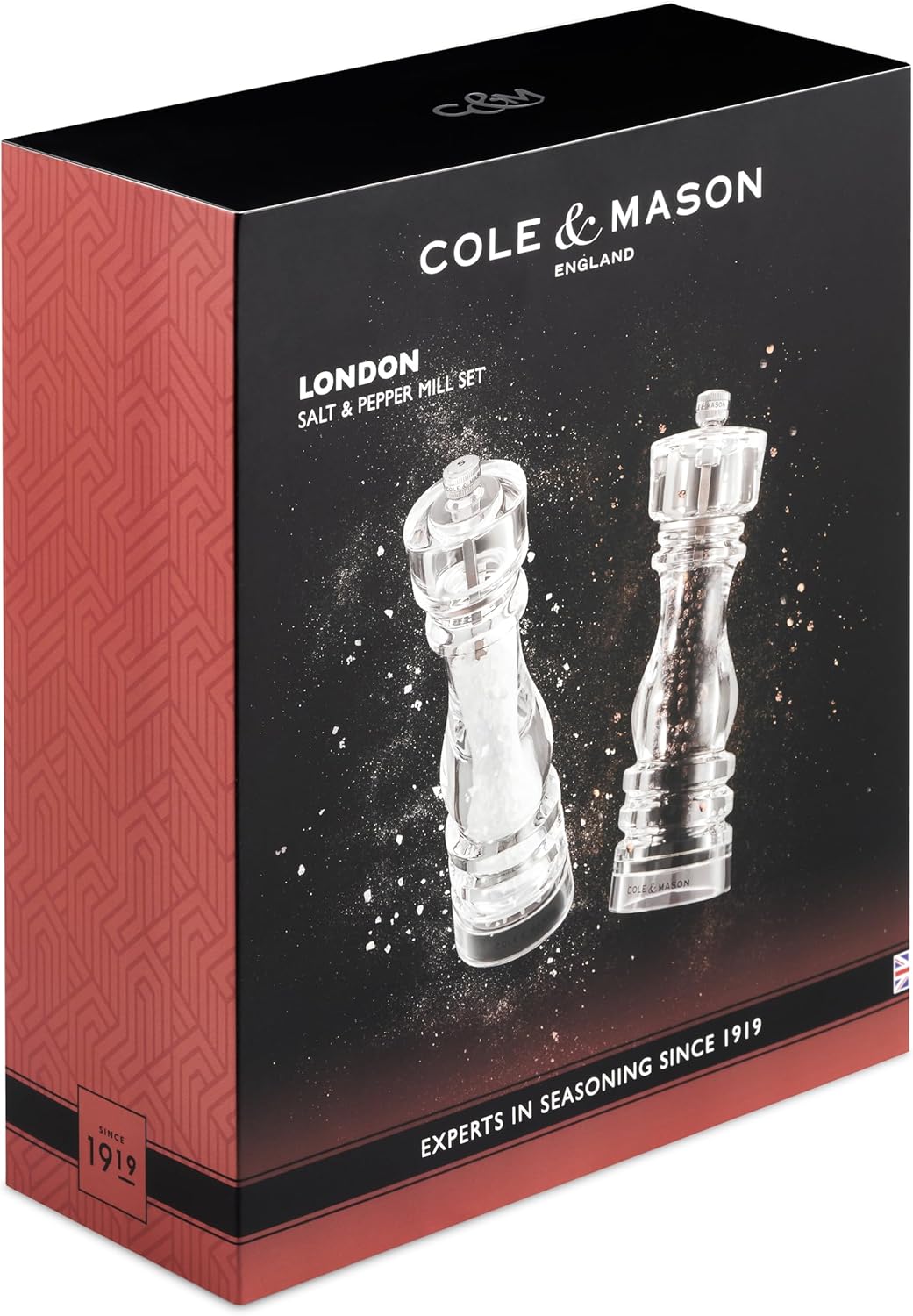 Cole & Mason - London Acrylic Salt & Pepper Mills Gift Set, 13 cm