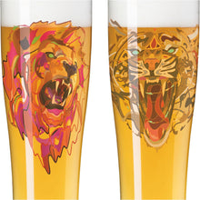 Carica l&#39;immagine nel visualizzatore di Gallery, Confezione 2 bicchieri da birra BRAUCHZEIT #21,#22 &quot;Tigre e Leone&quot; RITZENHOFF
