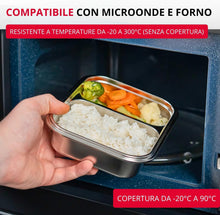 Carica l'immagine nel visualizzatore di Gallery, Lunchbox 2 scomparti contenitore acciaio microonde
